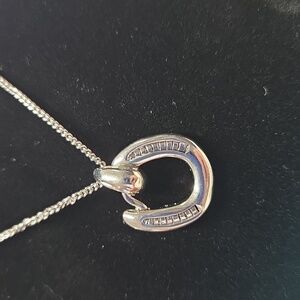 Elegant Silver Horseshoe Necklace, Lead Free,‎ Nickle Free